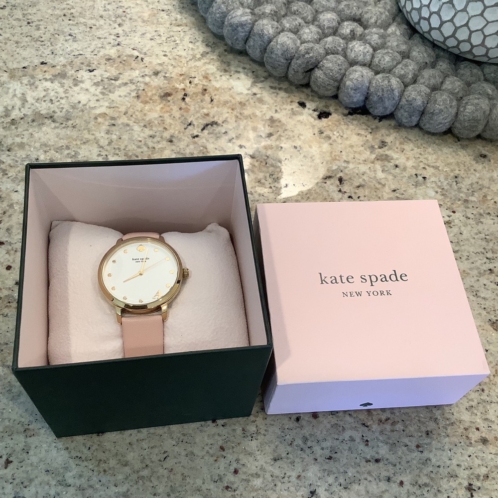 Kate Spade New York “A” Pink Cream Ladies' Watch Leather Band - Picture 1 of 6